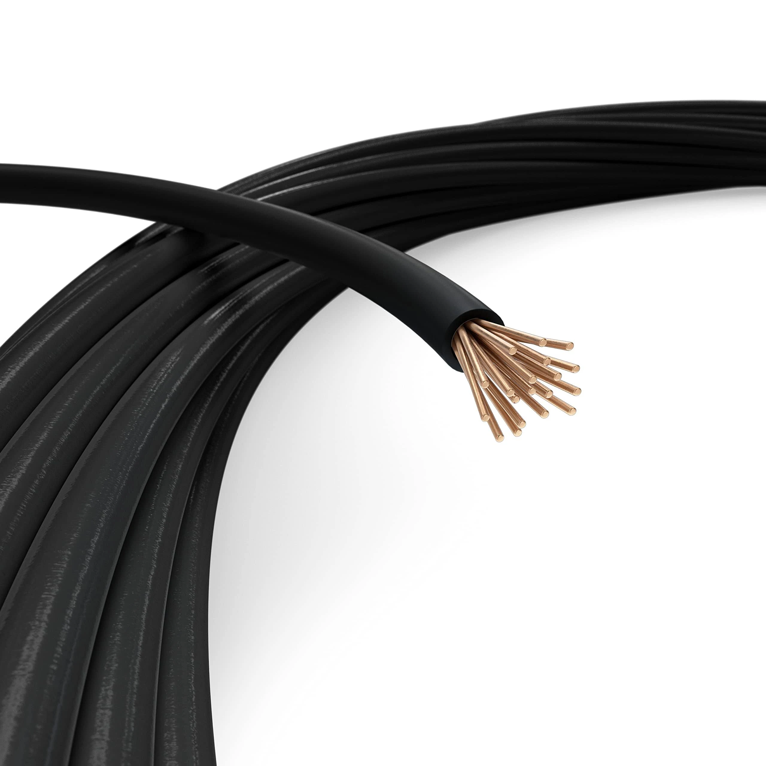 12 AWG Black THHN / THWN - Stranded Copper Electrical Wire, 10 Feet (3 Meter)