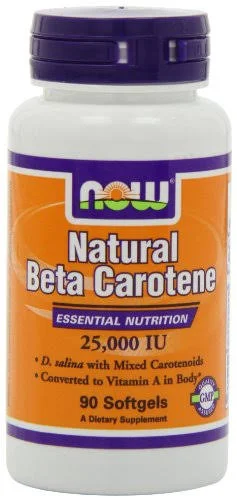 NOW Foods, Natural Beta Carotene, 7,500 mcg (25,000 IU), 90 Softgels