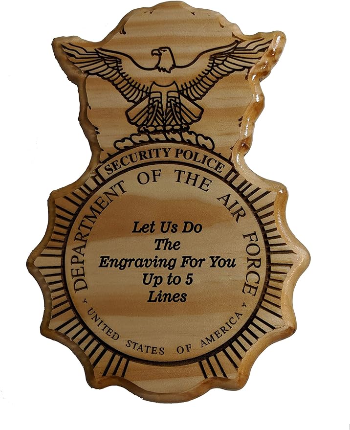 Handcrafted Hardwood Air Force Falcon Wall Plaque - perfect retirement gift!