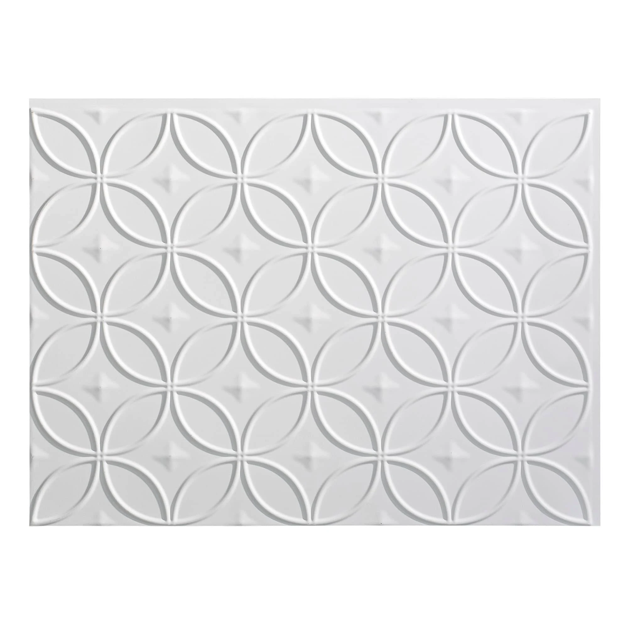 Fasade 18in x 24in Rings Brushed Nickel Backsplash Panel (5 Pack)