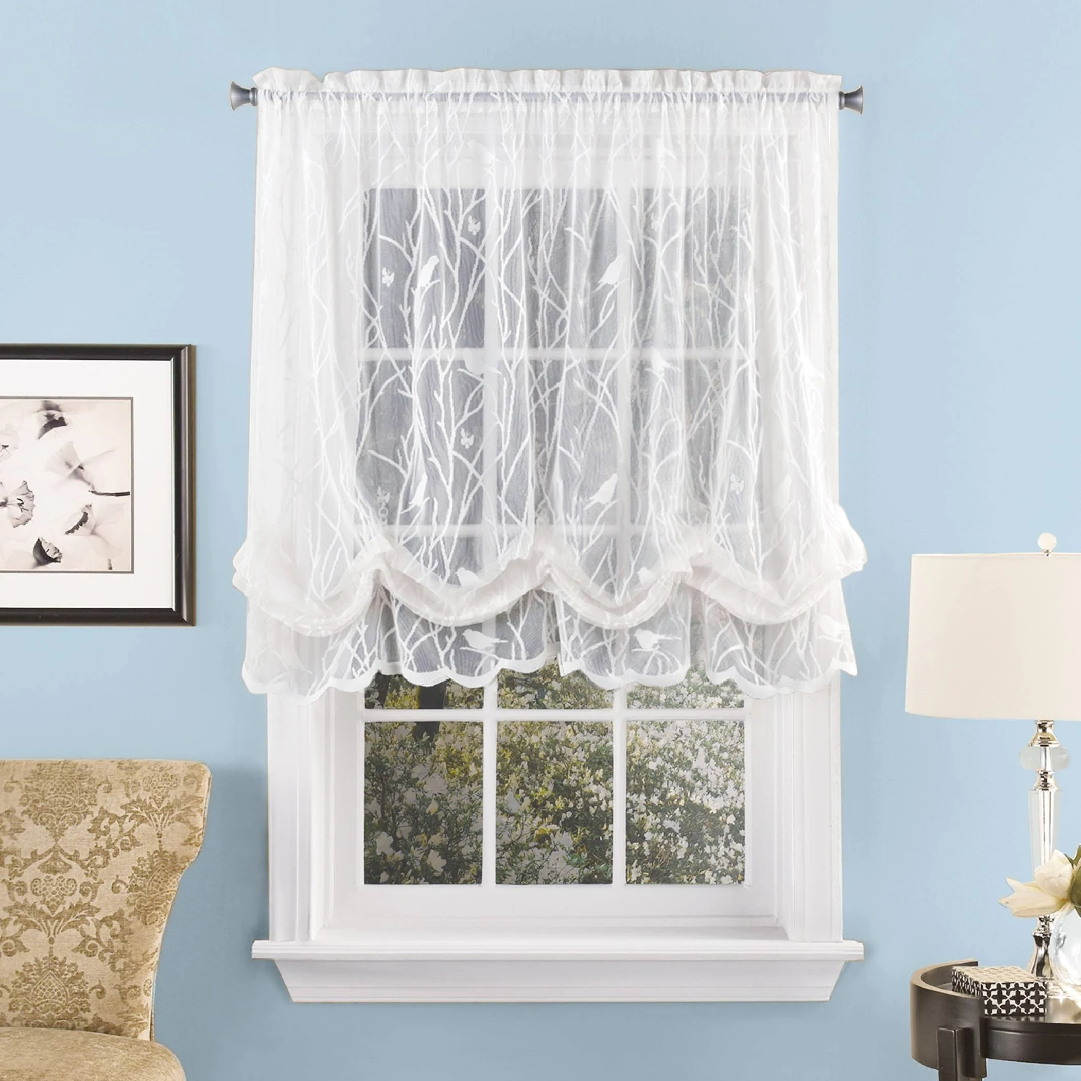 Songbird Lace Balloon Curtain Shade