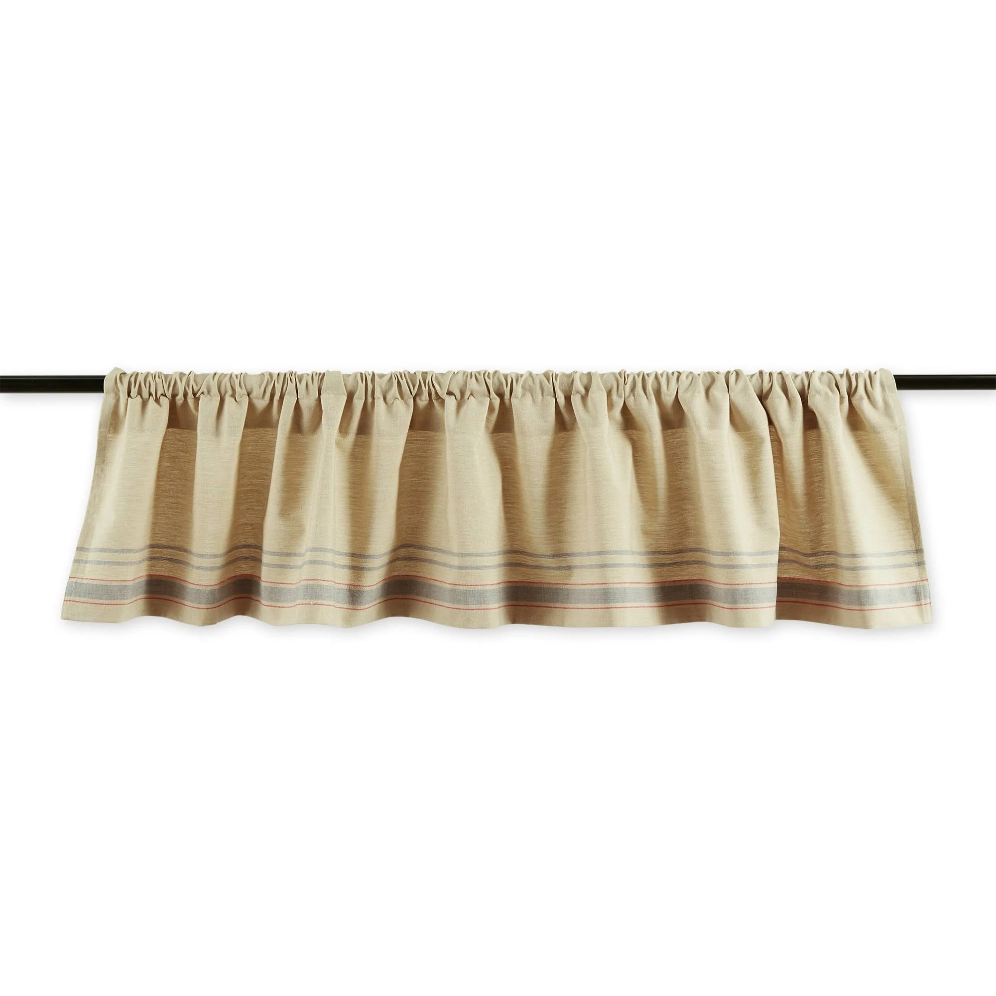 Gray French Stripe Window Valance 72X14 - Valances - by VirVentures | Houzz