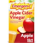 Emergen-C Apple Cider Vinegar Vitamin C Fizzy Drink Mix, Dietary Supplement for Immune Support, Apple - 18 Count