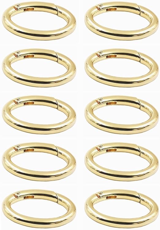 10PCS Zinc Alloy Round Spring Clips Carabiner - 1-1/2&#034; Gate O Ring Round Cara...