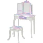 Fantasy Fields Gisele Starry Sky Kids Vanity Table & Stool, White