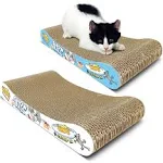 Cat Scratching Pad, 2 Pack Corrugated Cat Scratcher Cardboard, Bone Type Durable Cat Scratching Board Reversible with Catnip for Furniture Protection…