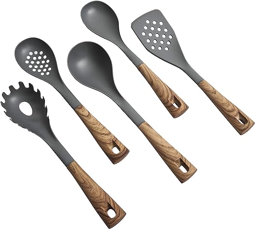 Oster Everwood 5 pc Nylon Tools Set, 5-Piece, Grey/Wood