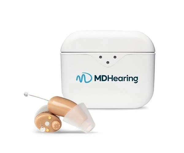 MDHearing NEO XS Hearing Aids for Seniors, Completely-In-The-Canal Rechargeable Design, Virtually Invisible, All-Day Comfort, Crystal-Clear Sound by MDHearing, Fits with Glasses …