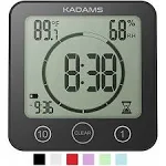 KADAMS Digital Clock Timer with Alarm Waterproof for Water Spray for Bathroom S