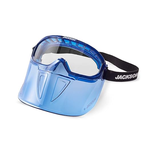 Jackson Safety GPL500 Safety Goggles with Flip Up/Detachable Face Shield - Eye Protection Goggles Over Glasses for Men & Women - Anti-Fog, ANSI Z87.1 (available in Multiple Tints)