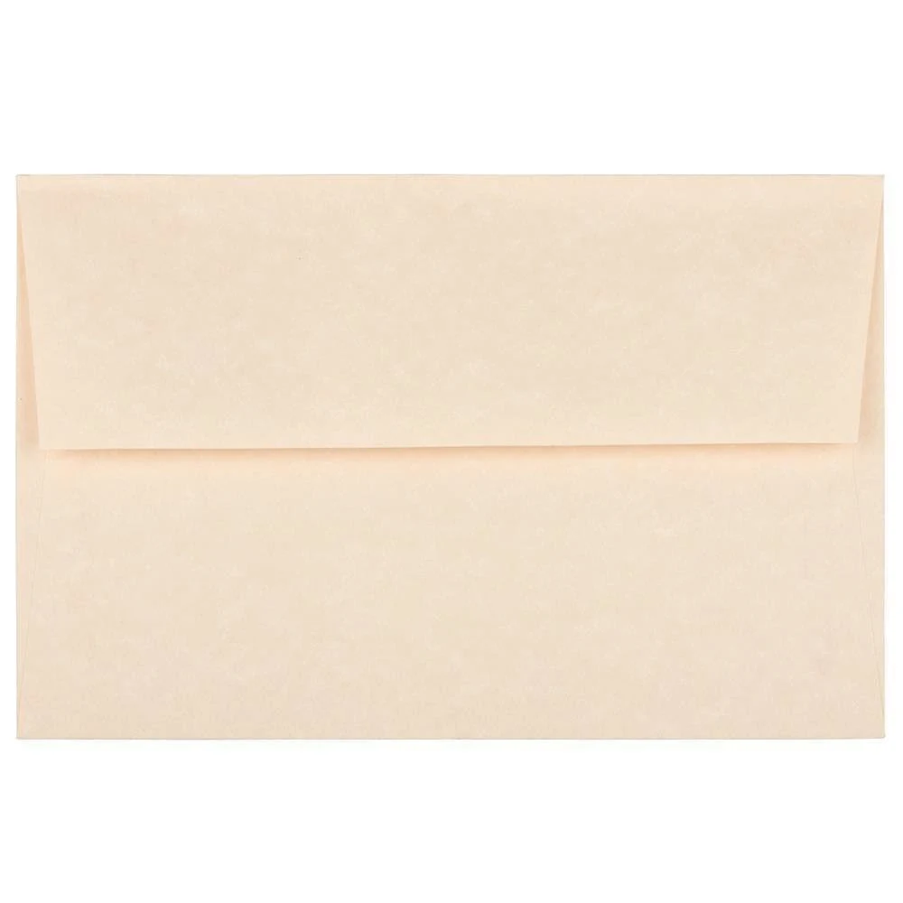 JAM Paper & Envelope A8 Envelopes  5 1/2 x 8 1/8  Natural Parchment  50 per Pack