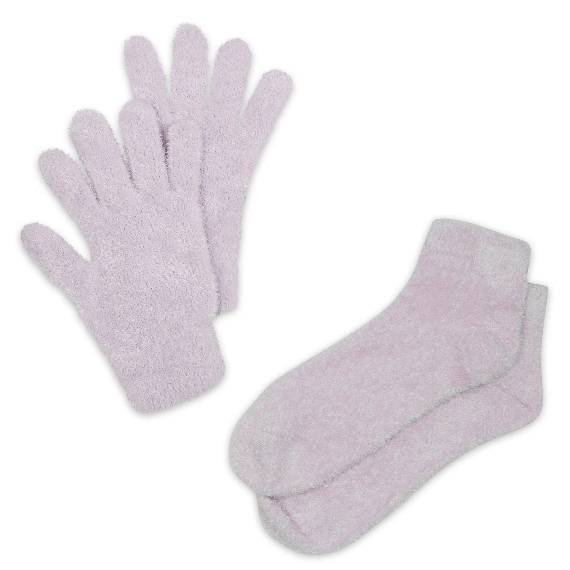 Spa Socks and Gloves Set - Aloe Infused - Purple