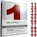 iSYFIX Red Vinyl Numbers Stickers,6 Inch Self Adhesive (2 Sets),Premium Decal Die Cut and Pre-Spaced for Mailbox, Signs, Window, Door, Cars, Trucks, Home, Business, Address Number, Indoor or Outdoor