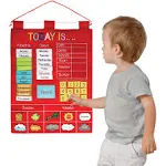 Today Is Children&#039;s Calendar Wall Chart by Almas Design, Red NEW