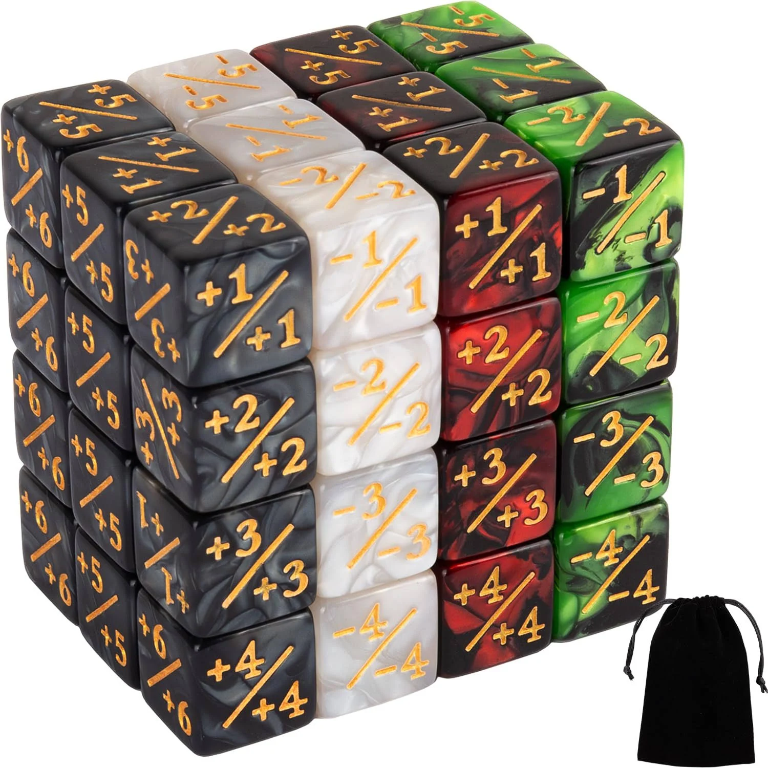 48 Pieces Magic the Gathering Token Dice Counters Marble Cube D6 Dice Loyalty Di