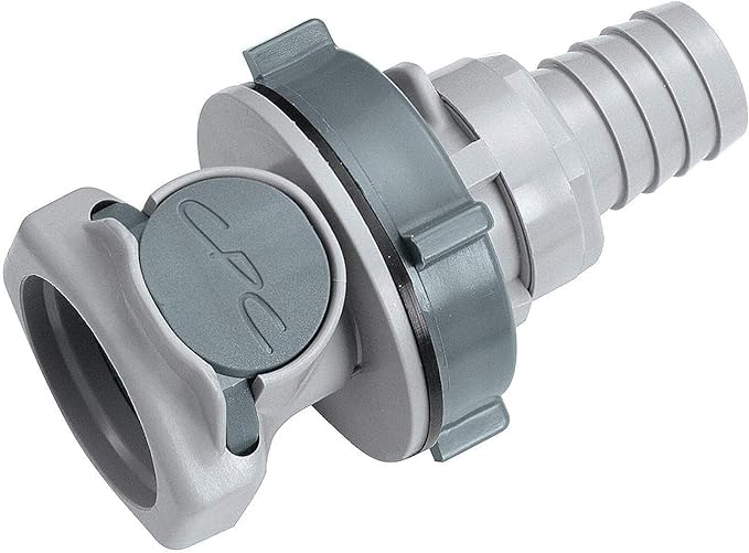 CPC (Colder) HFCD16812 Valved Bulkhead Panel Mount Hose Barb, PP, 3/8" Flow Size, 1/2" ID