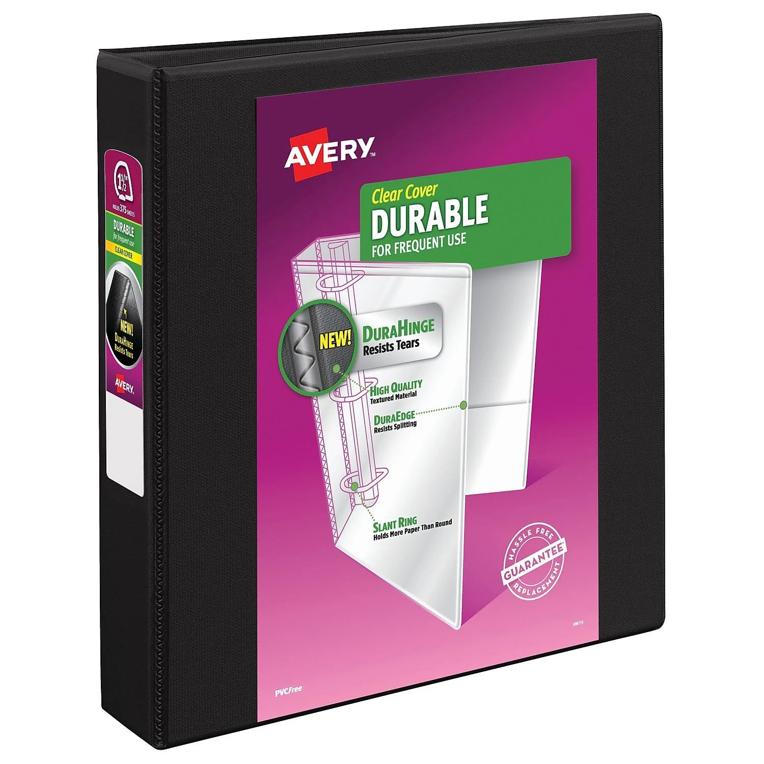 Avery® Durable View 3 Ring Binders, 1.5" Slant Rings, 1 Black Binder (17021) | Avery.com