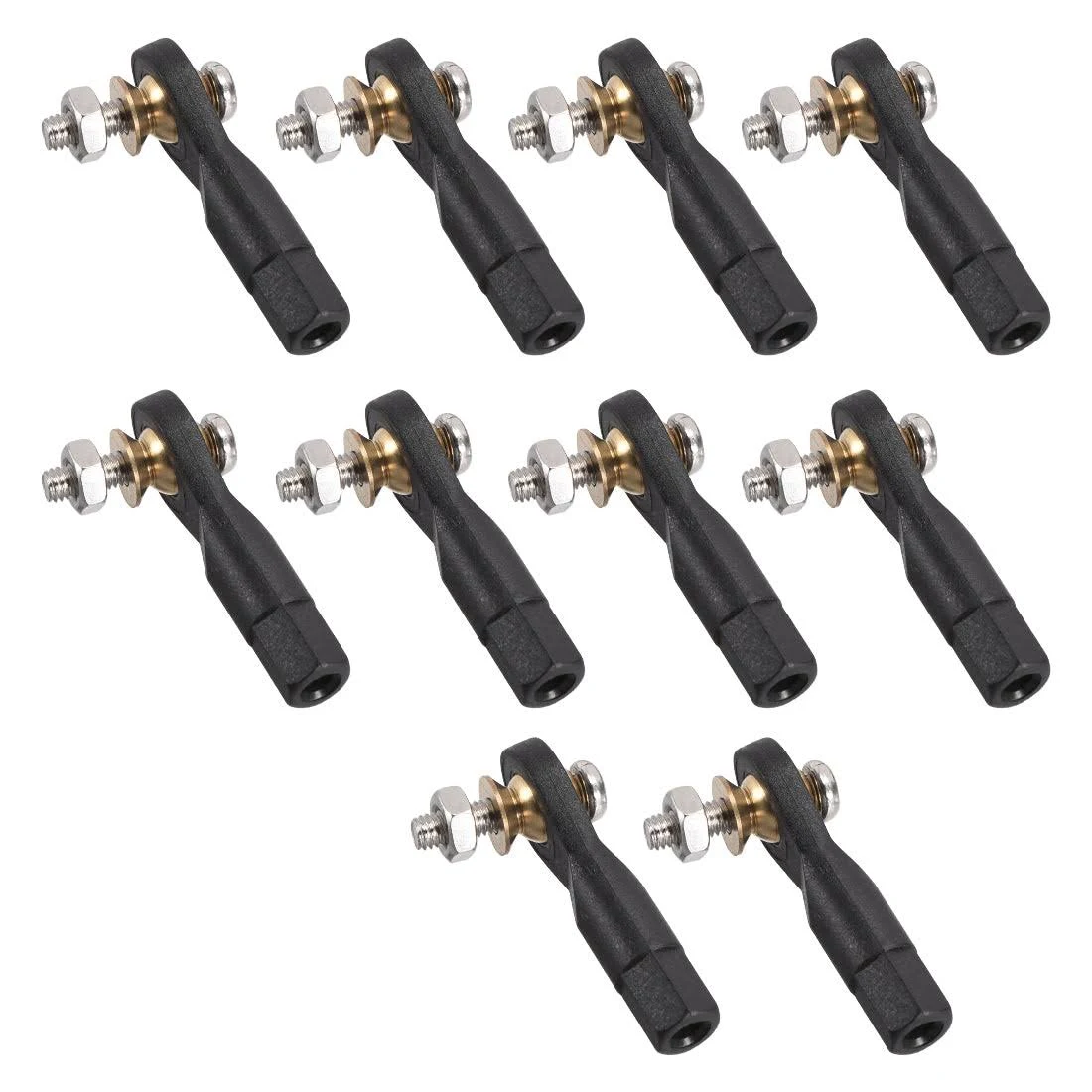 10pcs M3 3.0xL29mm Tie Rod End Ball Head End w Screws and Nut for RC Robot