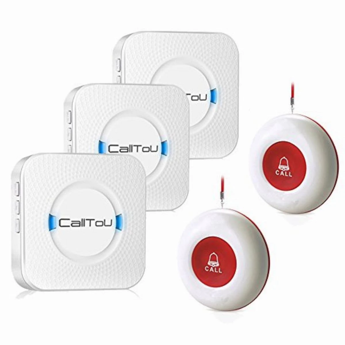 Caregiver Pager System | Nurse Call Button | Caregiver Call Button 3 receivers with 2 buttons Elderly Pager Alert