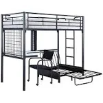 Alto Contemporary Metal Loft Bunk Bed with Desk