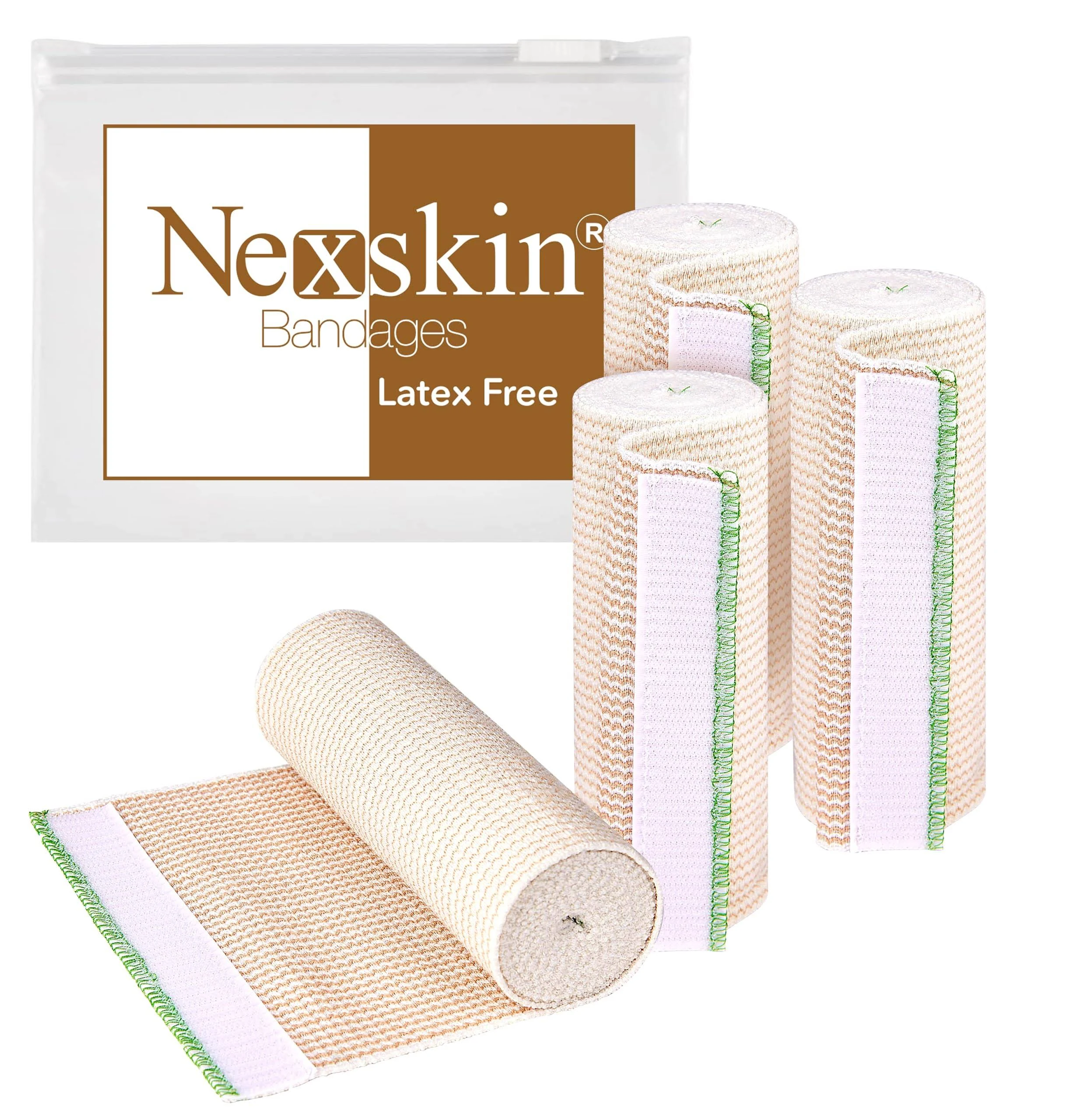 Nexskin Organic Cotton Elastic Bandage Wrap (6 inch Wide, 3 Pack) | Hook & Loop ...