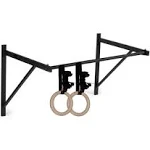 Titan HD Wall Mounted Pull Up Chin Up Bar with 8 in. Wood Olympic Gymnastic Ring