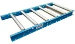 Light-Duty Gravity Conveyor with 1.5" Diameter Galvanized Steel Rollers, 18" Wide by 5' Long Steel Frame & 4.5" Centers, Durability & Versatility in Warehouses, Factories, & DIY Projects