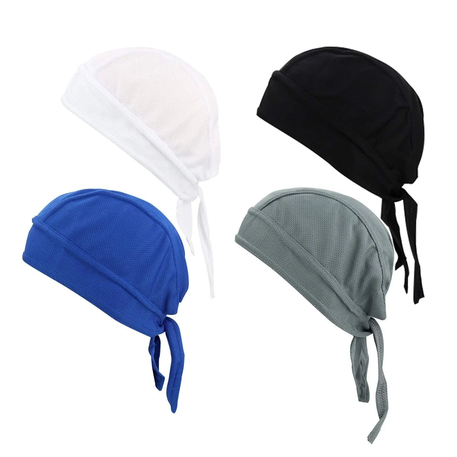 GUIFIER 4 Pack Sweat Wicking Beanie Cap Hat Chemo Cap Skull Cap for Men and Women