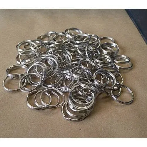 Bulk 100 Pack - 1" Key Rings - Heat Treated Heavy Duty & Durable Premium Split Ring Keychains by Specialist ID