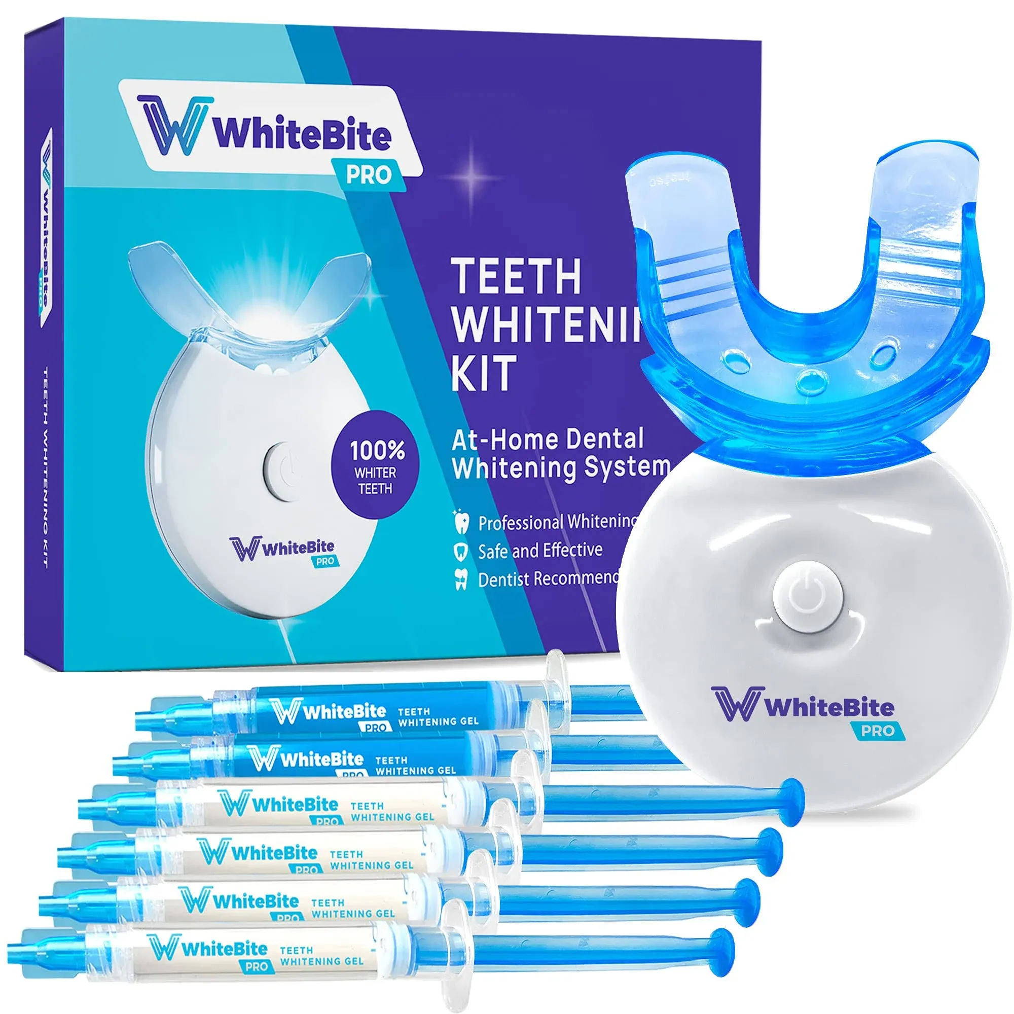 Whitebite Pro Teeth Whitening Kit with LED Light for Sensitive Teeth, Tooth ...