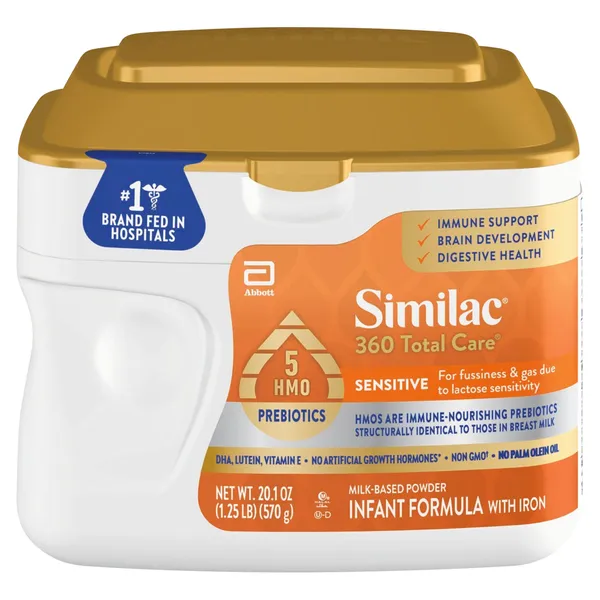 Similac 360 Total Care Sensitive Non-GMO Ready to Feed Infant Formula Bottles - 8 fl oz Each/6ct