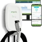 EMPORIA EV Charger Level 2, 48 amp Indoor/Outdoor Electric Car Charger, NEMA 14-50 EV Charger Plug or Hardwired, UL/Energy Star WiFi Enabled EVSE Level 2 Charger, 24ft Cable - 240v Level 2 EV Charger