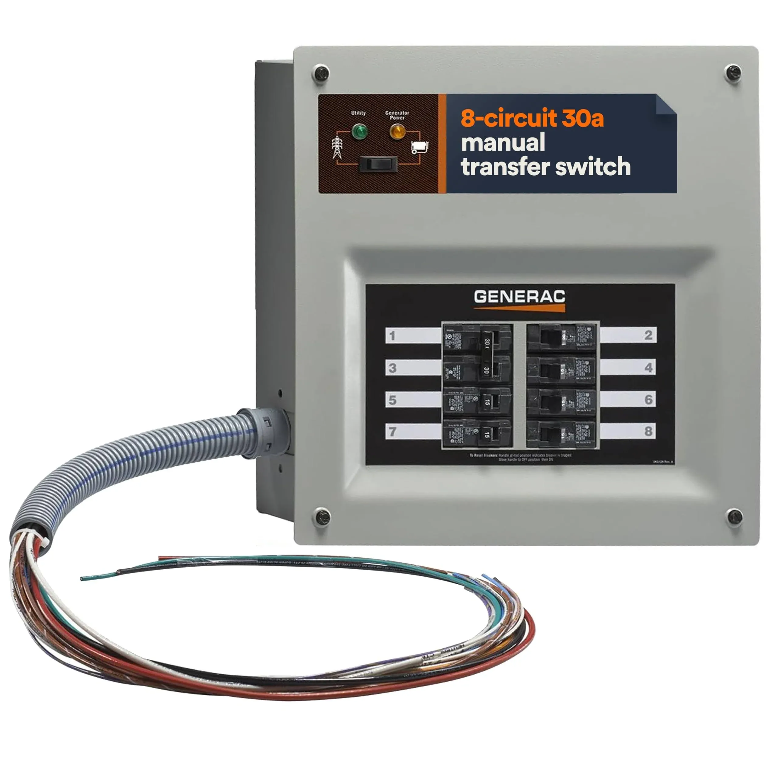 Generac Homelink Manual Transfer Switch 30 amp 8-10 circuit kit