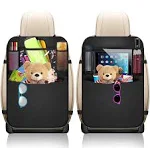 BLYPHOO Premium Backseat Organizer for Kids 2 Pack, Heavy Duty Waterproof and Stain Resistant Kick Mats Back Seat Protector, Durable Backseat Car