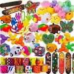 120 Pcs Party Favors Toy Assortment for Kids Birthday Party, Pinata Filler Goodie Bag Stuffers, School Classroom Rewards, Treasure Box Toys, Treasure Chest Carnival Prizes Bulk Toys