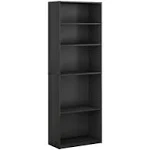 FURINNO JAYA Simply Home 5-Shelf Bookcase, 5-Tier, Espresso