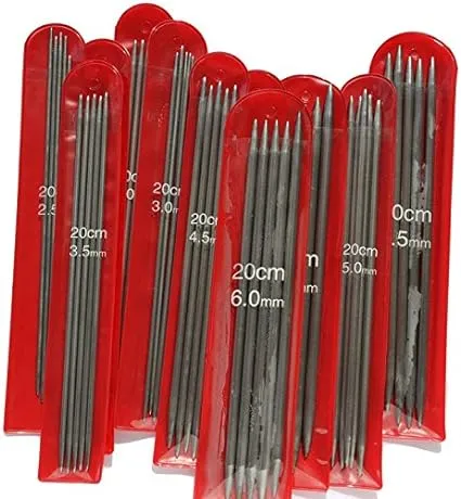 Z-Color 11 Sizes 55Pcs 7.9&#034; Double Pointed Stainless Steel Knitting Needles S...