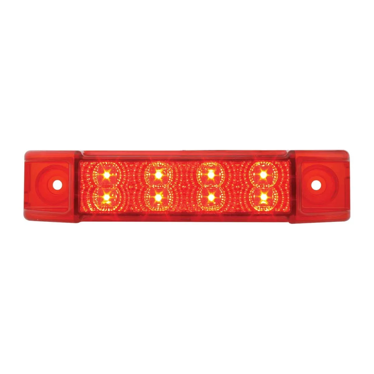 GG Grand General 75182 Red/Red 6 Inch Rect. Spyder 8 Led Light, High/Low 3 Wires