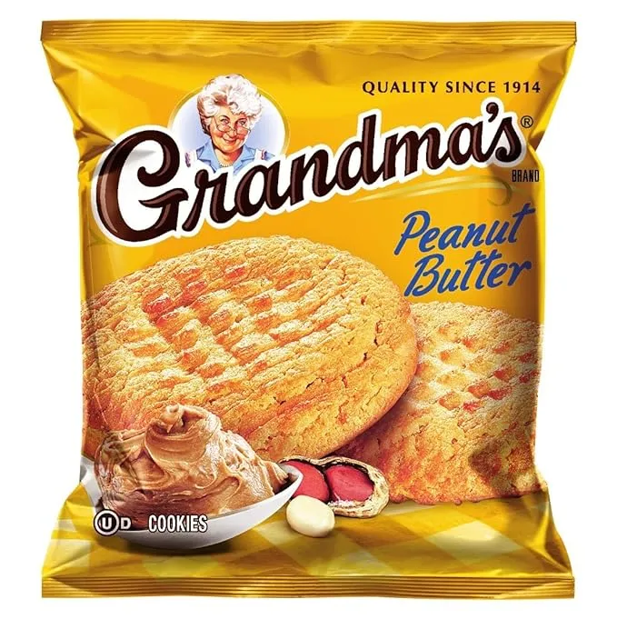 Grandmas Homestyle Peanut Butter Big Cookies 82.5oz - 33 Pks - Total 66 Cookies by Grandma's