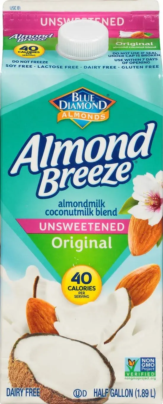 Almond Breeze Almond Beverage, Original, Unsweetened - 32 fl oz