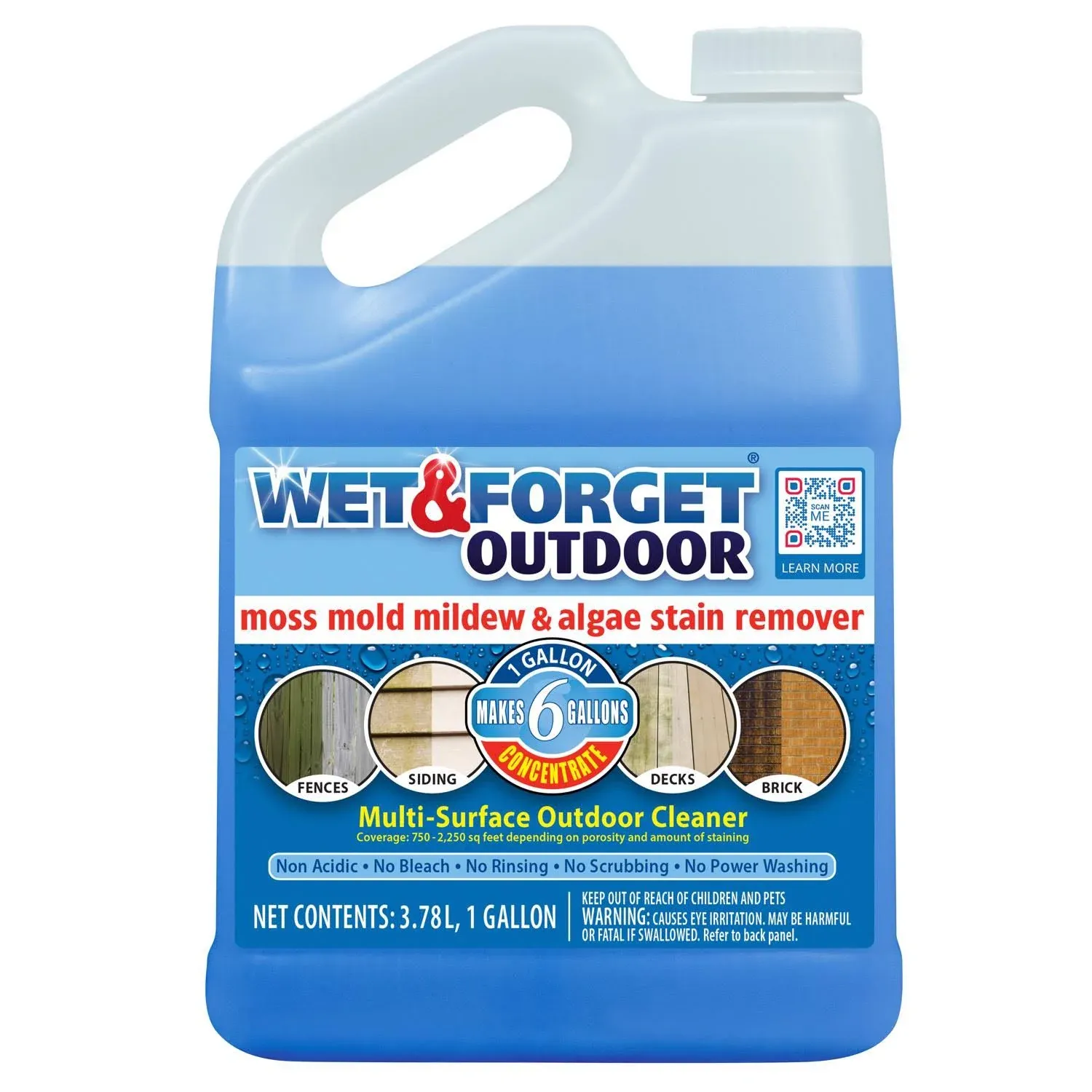 Wet & Forget Outdoor Liquid Surface Cleaner & Stain Remover, Eliminate Mold Mildew & Algae Stains