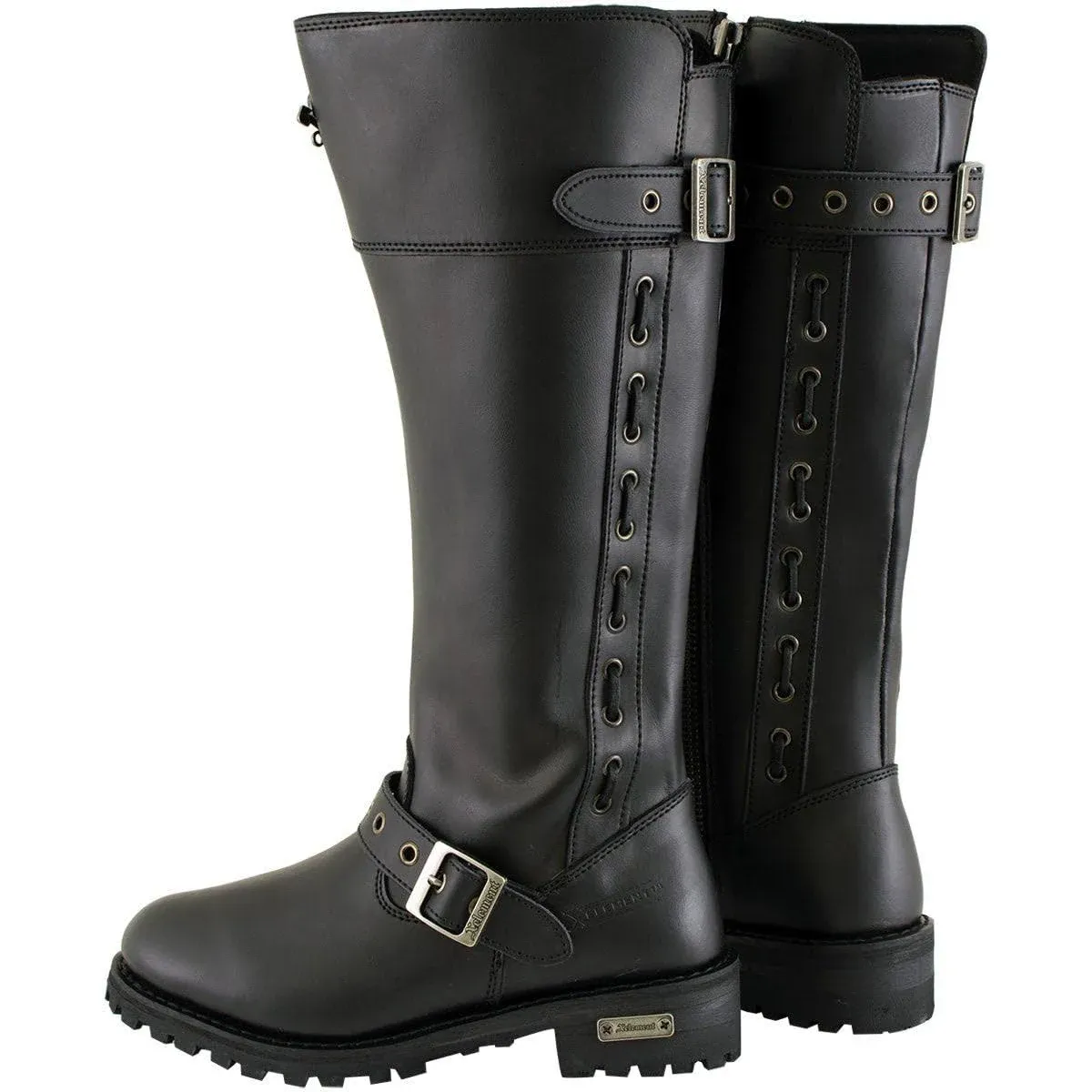 Xelement X93009 Women's 'Myna' Black Performance Knee High-Tall Leather Motorcycle Boots