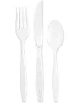 [360 Combo Box] Clear Heavyweight Disposable Plastic Silverware - Cutlery