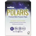 BOISE POLARIS Premium Multipurpose Copy Paper, 8.5" x 11" Letter, 97 Bright White, 20 lb., 10 Ream Carton (5,000 Sheets)