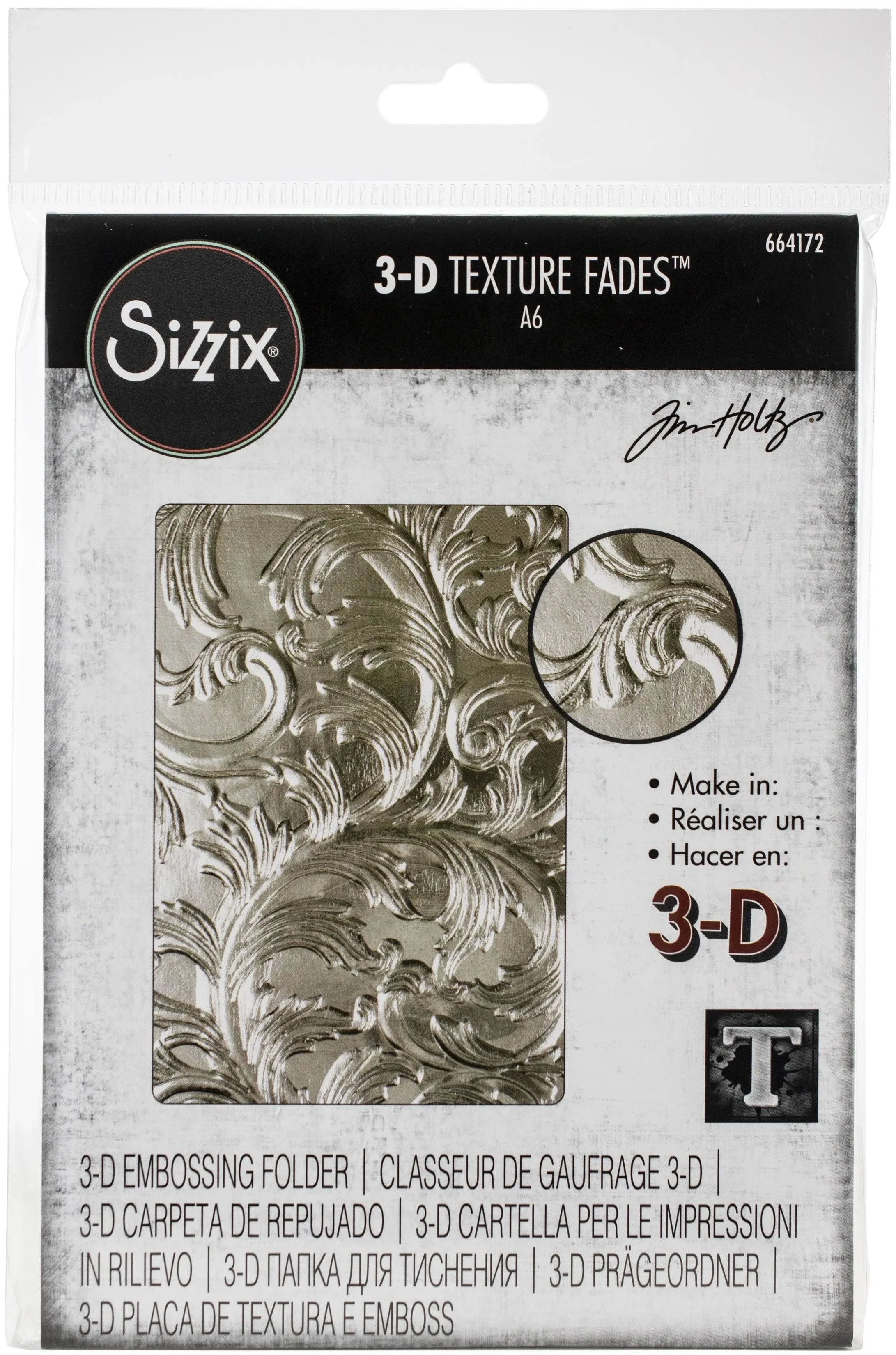 Tim Holtz Sizzix 3-D Texture Fades Embossing Folder