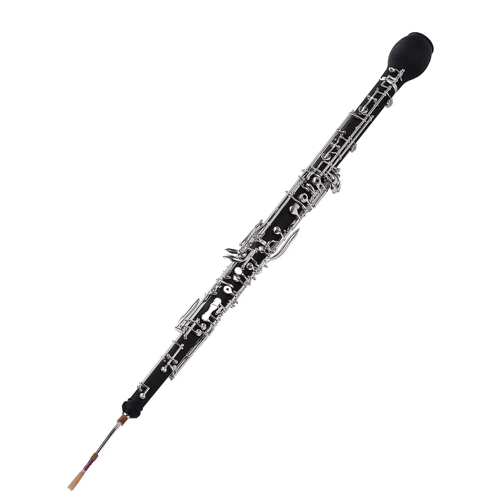 Professional English Horn Alto Oboe F Key Synthetic Wood Body Silver-Plated Keys Woodwind Instrument with Reed Gloves Cleaning Cloth Case Carry Mini Screwdriver,Professional Alto Oboe