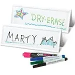 Trainers Warehouse Space-Saver Reusable Name Cards, White, Dry-Erase Tent, 8.75" x 3" (10)