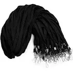 100-Pack Black Lanyards for ID Badges with Swivel J-Hooks- Ideal for Offices ...