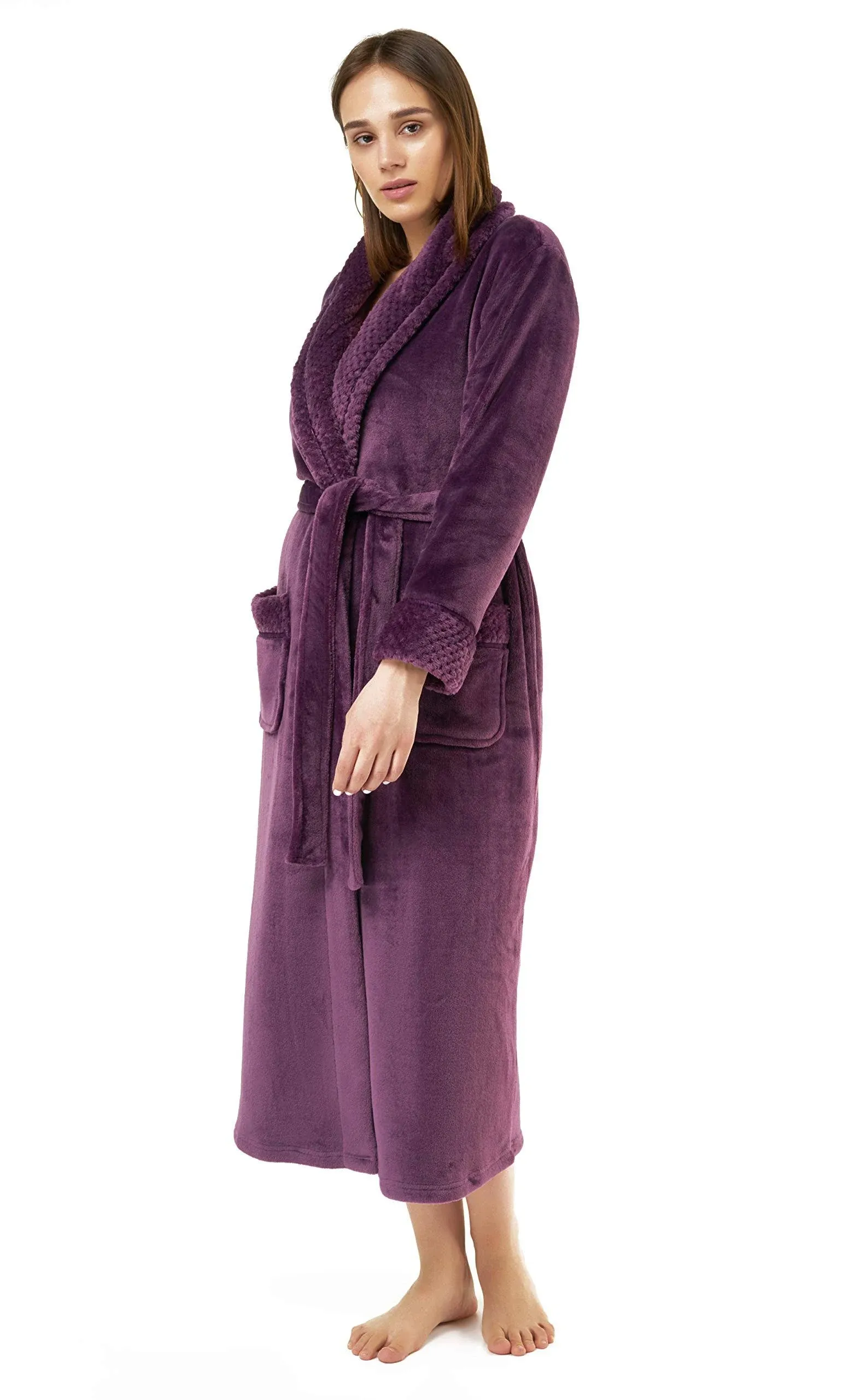 Turquaz Plush Robes For Women, Soft Warm Fleece Bathrobe for Women