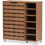 Hawthorne Collection 2-Door Shoe Storage Cabinet in Walnut - Contemporary - Shoe Storage - by Homesquare | Houzz